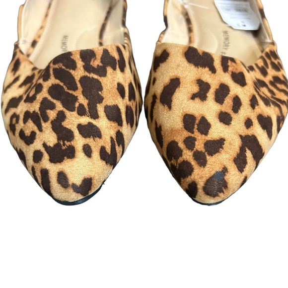 NWT Time and Tru Women's Point Toe Ballet Flat SZ 8 in Leopard Print Black Tan - Picture 3 of 7